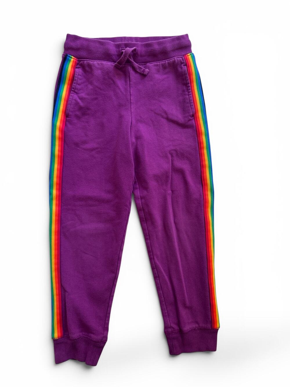 Primary rainbow stripe joggers